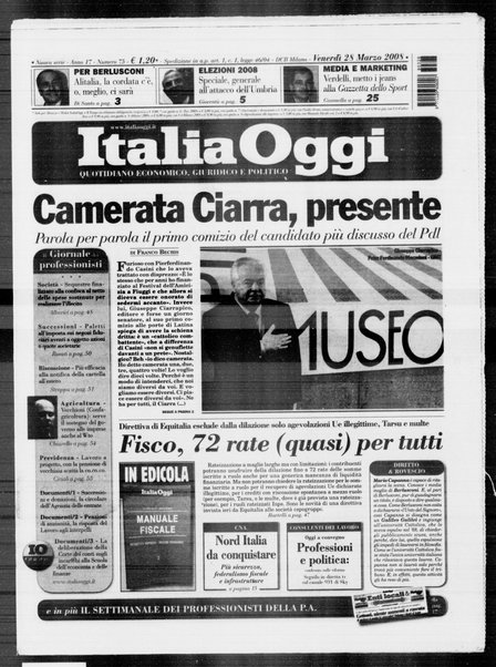 Italia oggi : quotidiano di economia finanza e politica